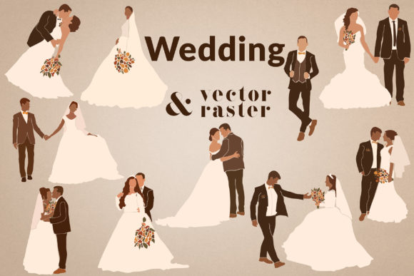 Abstract Wedding Clipart: A Modern Design Asset Toolkit