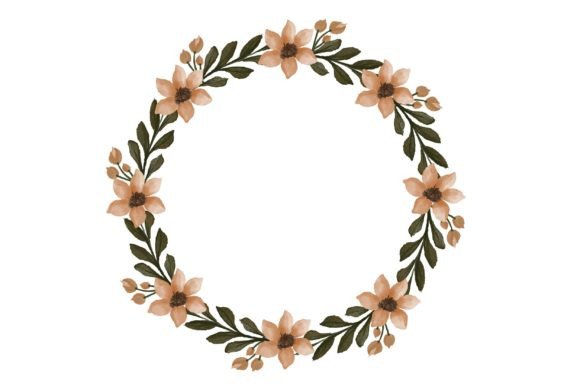 Orange Flower Wreath: Your Versatile Watercolor Design Asset