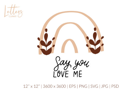 Say You Love Me. Boho Rainbow Wedding: A Font for Modern Romance