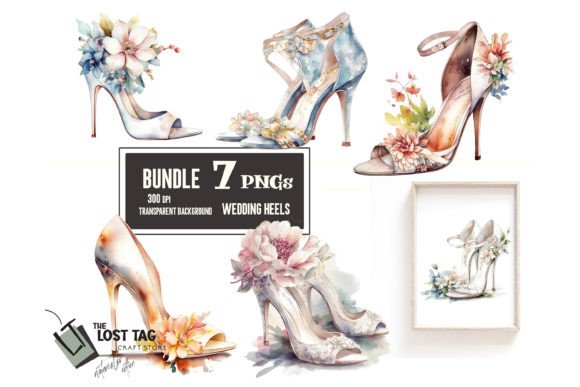 Stunning Wedding Heels PNG Sublimation Bundle for Creators