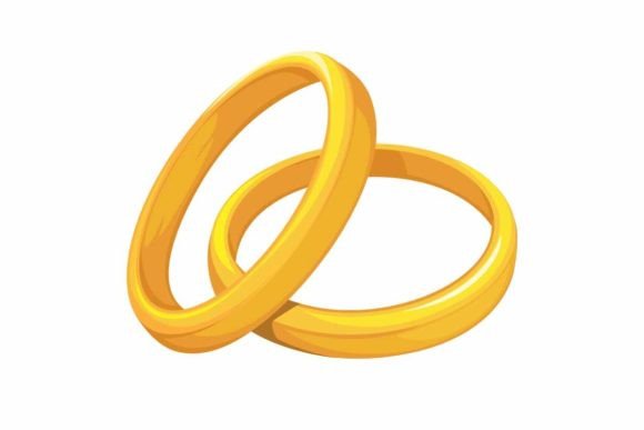 Unveiling the Wedding Couple Golden Ring Symbol Cartoo Typeface