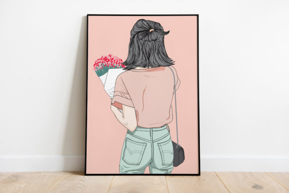 Wall Art Girl Holding Flowers Wedding: A Doodle Art Style Guide