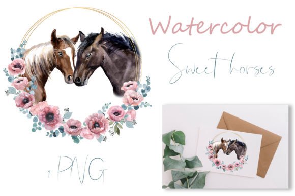 Watercolor Horse Clipart: Wedding Art & Design Uses