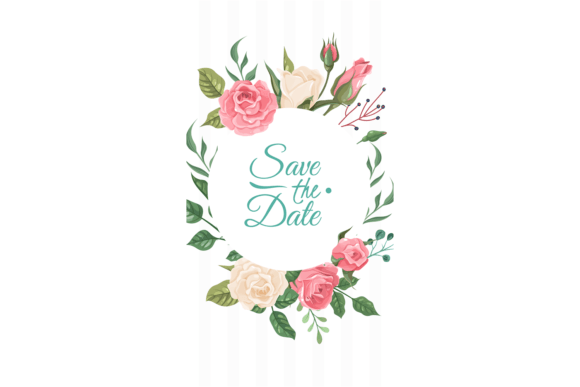 Wedding Card with Roses: Elegant Pink & White Floral Design