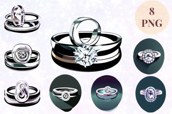 Wedding Ring 3 Clipart PNG: Your Go-To Design Asset