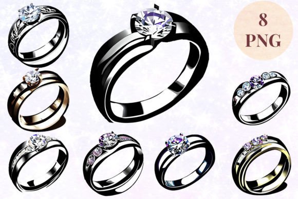 Wedding Ring 50 Clipart PNG: A Designer's Guide to Instant Elegance