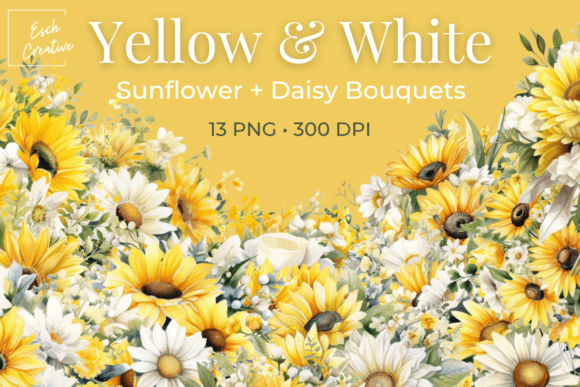 Yellow & White Wedding Bouquet Flowers: A Watercolor Clipart Guide